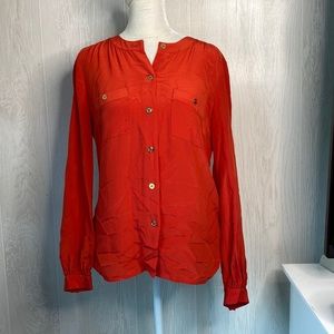Trina Turk•100% Silk•Red Blouse•Size S